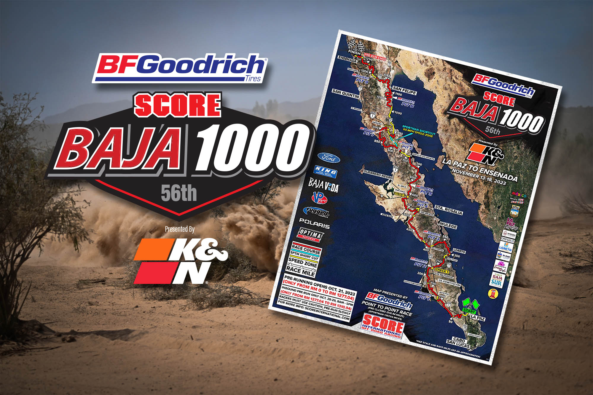 Course map unveiled for 50th BFGoodrich Tires SCORE Baja 1000