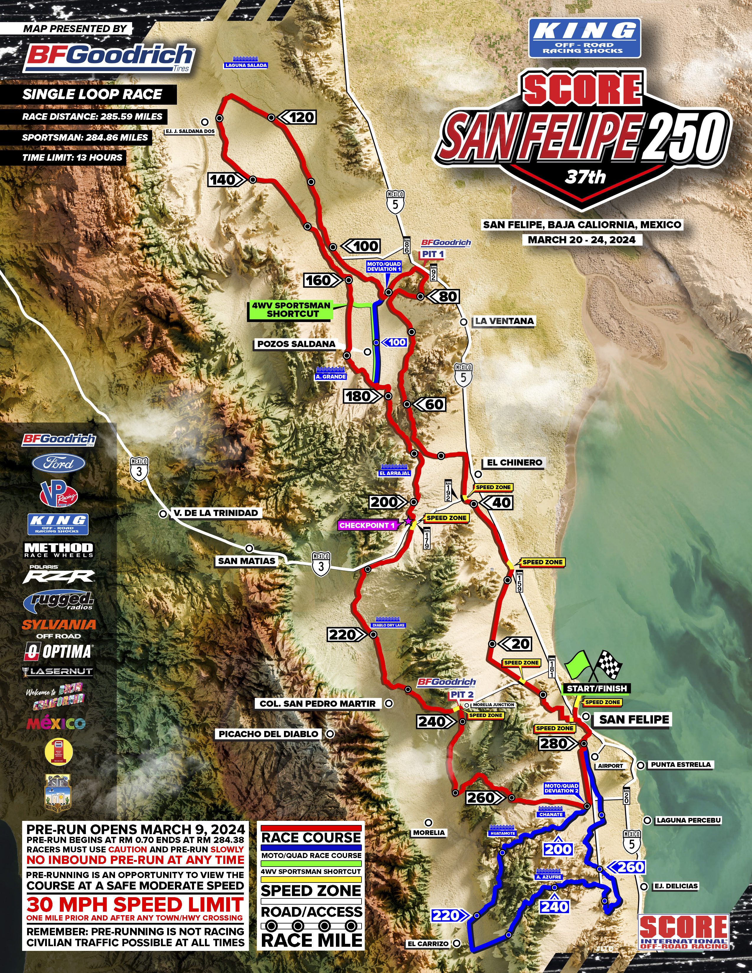Download the King Shocks 2024 SCORE San Felipe 250 Race Map