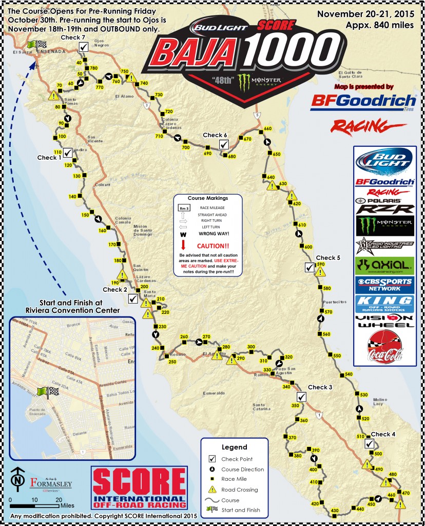 Baja 1000 Course Map